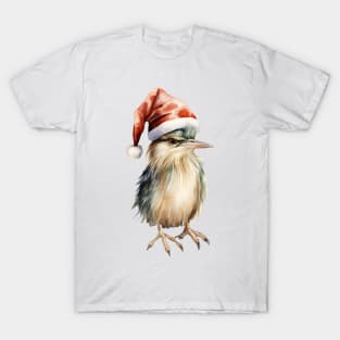 American Bittern in Santa Hat T-Shirt